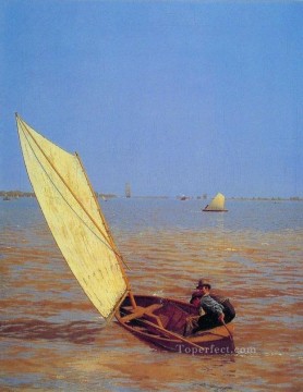 トーマス・イーキンス Painting - レール・リアリズム・ボートの後の出発 トーマス・イーキンス